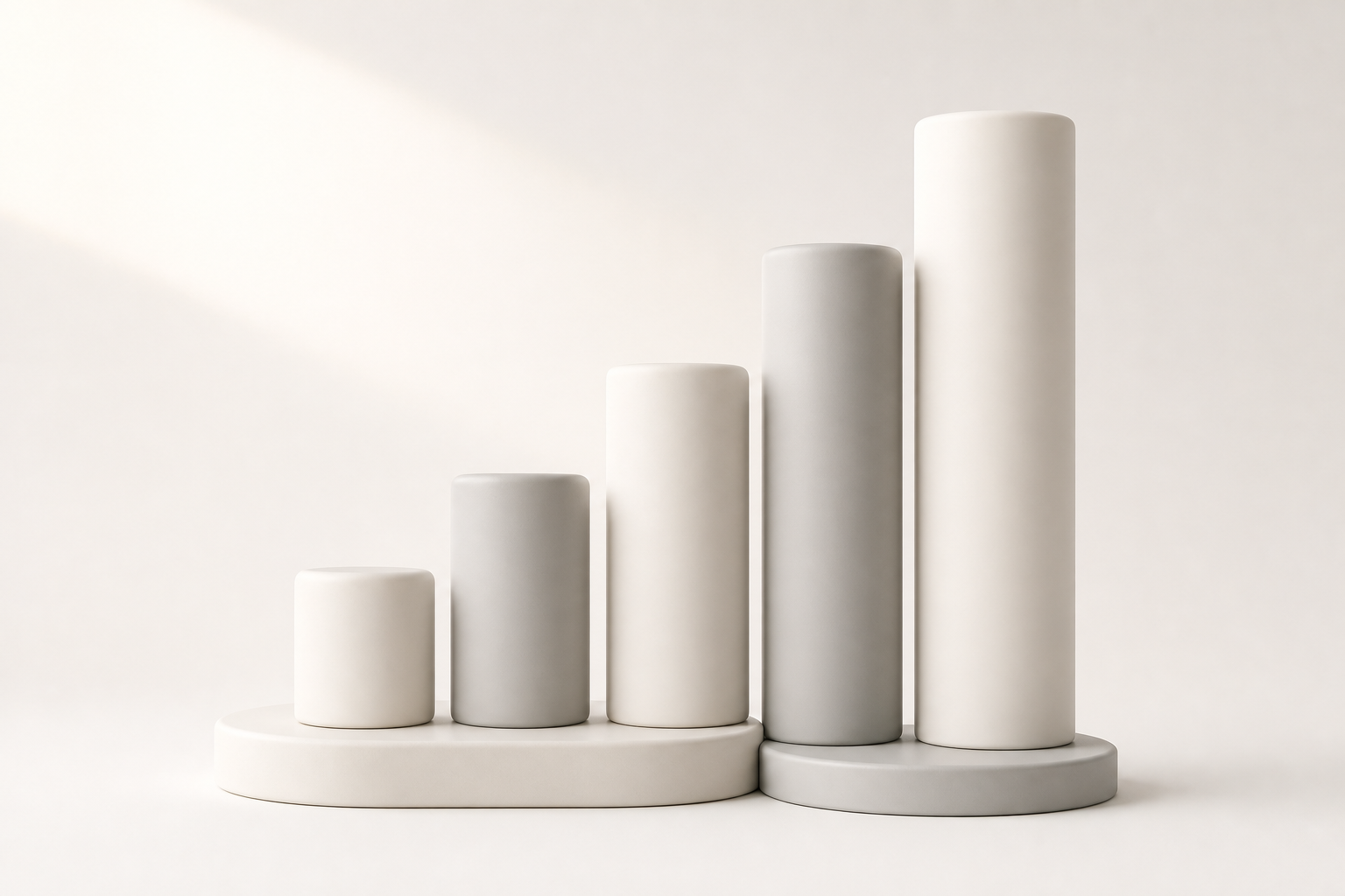 Rising ceramic columns, an abstract growth chart